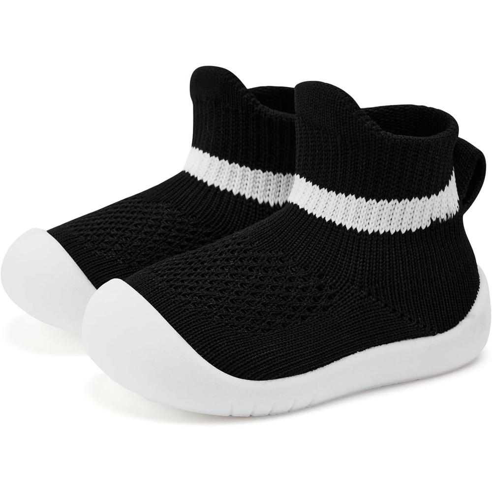 image:imageVIFUUR Baby Shoes Toddler Sneakers First Walking Shoes 036 MonthsH Black
