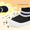 VIFUUR Baby Shoes Toddler Sneakers First Walking Shoes 0-36 Months(H Black 2stripes)