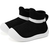 VIFUUR Baby Shoes Toddler Sneakers First Walking Shoes 0-36 Months(H Black)