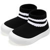 VIFUUR Baby Shoes Toddler Sneakers First Walking Shoes 0-36 Months(H Black 2stripes)